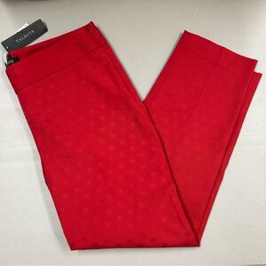 Talbots Petite Heritage Vibrant Red Hidden Print Side Zip Womens Size 10P NWT